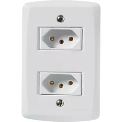 Tramontina Lux2 Cj 2 Tomadas 2P+T Branco - 12200 - Lojas Coimbra