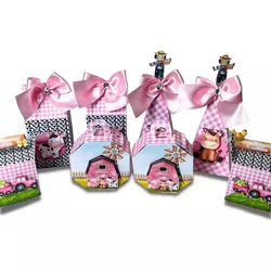 Caixinhas Personalizadas Fazendinha Rosa 20 Unidad... - MDMENINADELICADA