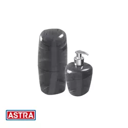 Kit Acessório Banheiro Cinza Marmorizado Com 2 Peç... - Rede Construir Milmart