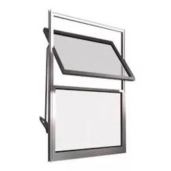 Basculante Alumínio Brilhante Vidro Liso 40cm x 60... - Rede Construir Milmart