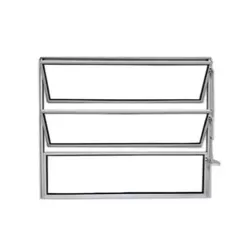 Basculante Alumínio Brilhante Vidro Liso 80cm x 80... - Rede Construir Milmart