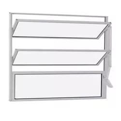 Basculante Alumínio Branco Vidro Liso 80cm x 80cm ... - Rede Construir Milmart