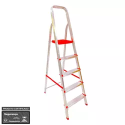 Escada De Alumínio Com 5 Degraus Doméstica ESC0064... - Rede Construir Milmart