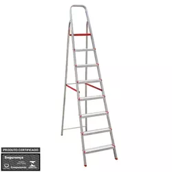 Escada De Alumínio Com 8 Degraus Doméstica ESC0067... - Rede Construir Milmart