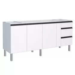 Gabinete Cozinha Aço Gaia Flat Branco 200 - COZIMA... - Rede Construir Milmart
