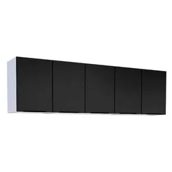 Armário Aéreo Cozinha Aço Júpiter Flat Preto 200 -... - Rede Construir Milmart