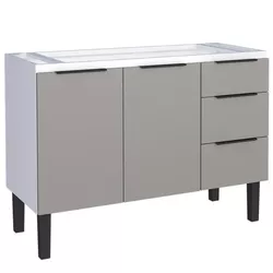 Gabinete Cozinha Aço Júpiter Flat Cinza 120 - COZI... - Rede Construir Milmart