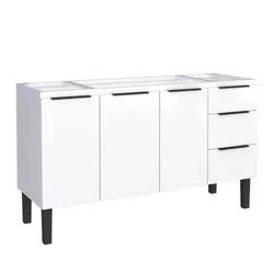 Gabinete Cozinha Aço Júpiter Flat Branco 150 - COZ... - Rede Construir Milmart