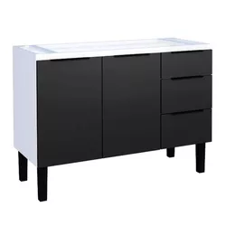 Gabinete Cozinha Aço Júpiter Flat Preto 120 - COZI... - Rede Construir Milmart