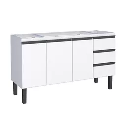 Gabinete Cozinha Aço Netuno Flat Branco 150 - COZI... - Rede Construir Milmart
