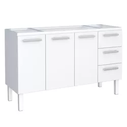 Gabinete Cozinha Aço Vênus Flat Branco 150 - COZIM... - Rede Construir Milmart