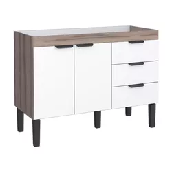 Gabinete Cozinha MDF Flamingo Tamarindo Com Branco... - Rede Construir Milmart