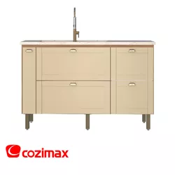 Gabinete Cozinha MDF Grou Jequitibá / Areia 150 - ... - Rede Construir Milmart