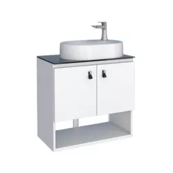 Gabinete Banheiro Em Aço Baru Branco 60 - COZIMAX - Rede Construir Milmart