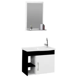 Kit Gabinete Banheiro Turim Suspenso Preto C/2 Nic... - Rede Construir Milmart