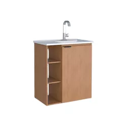Gabinete Banheiro MDF Hortensia 60 Jequitibá - COZ... - Rede Construir Milmart