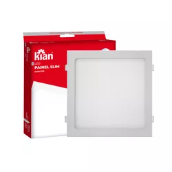Painel LED Embutir Quadrado SLIM Branco 3000K 12W ... - Rede Construir Milmart