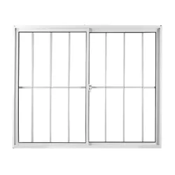 Janela Alumínio Com Vidro e Grade 100 x 100 2 Face... - Rede Construir Milmart