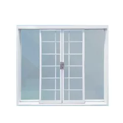 Janela Ferro Branco Quadrado Correr com Vidro Liso... - Rede Construir Milmart