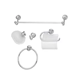 Kit Acessório ABS Para Banheiro Com 5 Peças Crista... - Rede Construir Milmart