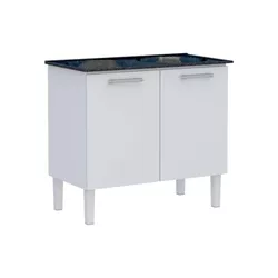 Gabinete De Aço Branco Com Tanque Preto Granitado ... - Rede Construir Milmart