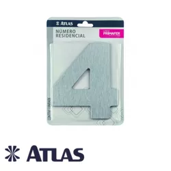 Número Residencial 4 Adesivo PR3001/4- ATLAS - Rede Construir Milmart