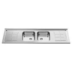 Pia Inox Concreto Dupla Bali 200x56 C/Cuba N°3 - G... - Rede Construir Milmart