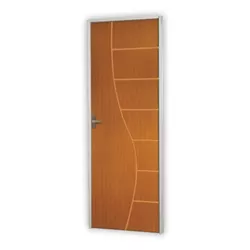 Porta Pronta Madeira Frisada Mogno Cantareira 215x... - Rede Construir Milmart