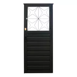 Porta Ferro Meia Chapa Cinza Estrela 210x80 239 - ... - Rede Construir Milmart