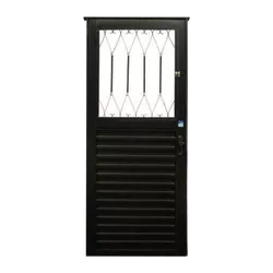 Porta de Ferro Cinza Chapa Colonial Reta 210x80 26... - Rede Construir Milmart