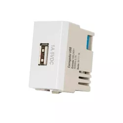Modulo Carregador Usb 2a Bivolt Linha Sleek Branco... - Alfa Materiais Elétricos
