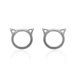 Brinco Gatinho Aço Inoxidável - IBR175600 - Kumbayá Joias
