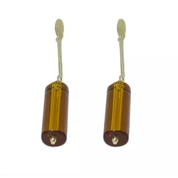 Brinco Biojoia Palito Com Pingente Cristal Topázio... - Kumbayá Joias