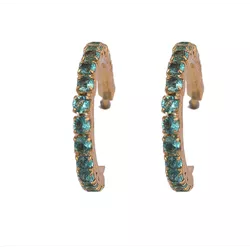 Brinco Meia Argola Riviera Azul By Kumbayá Joias -... - Kumbayá Joias