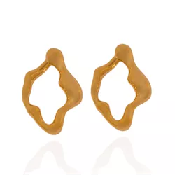 Brinco Orgânico Banho de Ouro 18K - JBR195600 - Kumbayá Joias