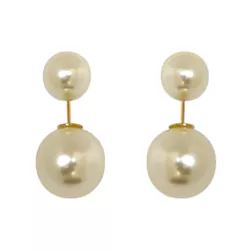 Brinco Grace Kelly Pérola Banho de Ouro 18K