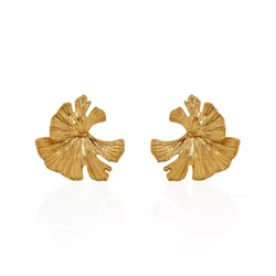 Brinco Pétalas Banho de Ouro 18K