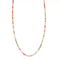 Choker Riviera de Zircônias Coloridas Banho de Our... - Kumbayá Joias