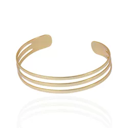 Bracelete 3 Fios Vazados By Kumbayá Joias - JPU031... - Kumbayá Joias