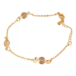 Pulseira 3 Pingentes Zirconia Incolor By Kumbayá J... - Kumbayá Joias
