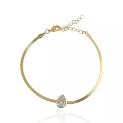 Pulseira Lacraia com Gota de Zircônia Banho de Our... - Kumbayá Joias
