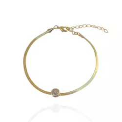 Pulseira Lacraia com Zircônia Redonda Banho de Our... - Kumbayá Joias