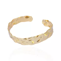 Bracelete Martelado Banho de Ouro 18K - JPU042700 - Kumbayá Joias