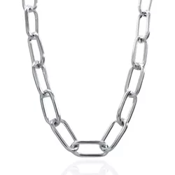 Colar Elo Cartier Oval Metal Prateado - XCO001500 - Kumbayá Joias