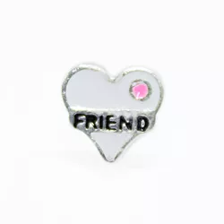 Pingente Coração Friend Memories Prata 925 Esmalta... - Kumbayá Joias