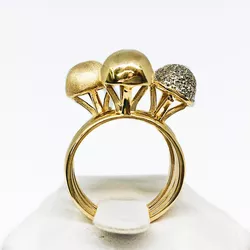 Anel Trio De Bolas Semijoia Banho De Ouro 18k Crav... - Kumbayá Joias