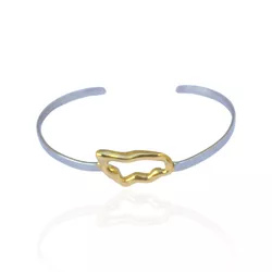 Bracelete com detalhe de Forma Geométrica Dourado ... - Kumbayá Joias