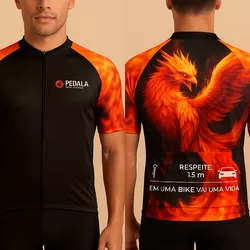 CAMISETA BIKE -FÊNIX (PRETA) - 252 - PEDALA BIKE BRASIL