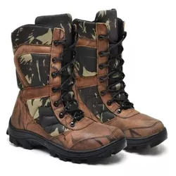 BOTA COTURNO CANO MÉDIO PARA CAÇA E PESCA CAMUFLAD... - PONTO TÁTICO