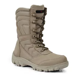 COTURNO TÁTICO MILITAR AIRSOFT EM COURO AREIA DESE... - PONTO TÁTICO
